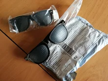 Unisex negro cuidado de la visión agujero ejercicio ocular gafas de alta calidad vista mejorar de plástico