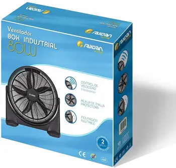 

Raydan industrial floor fan 3 speeds protective mesh grid 360 ° adjustable tilt 110W