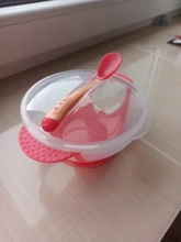 Tazón con ventosa para bebé, vajilla de aprendizaje para bebé, juego de cuencos, PP, detección de temperatura, alimentación de bebé, tazón, cuchara, platos
