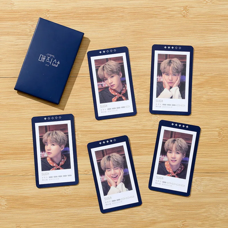 SUGA KPOP Bangtan Boys World Tour говорите на себе, набор карт для гостей, японский полевой альбом, праздничные карты, фото плакат в виде карты, Фотокарта JIMIN V - Цвет: SUGA