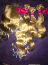 Younsolo-mechones Rubio 613 con cierre, cabello humano ondulado, 4x4, mechones, extensión de cabello humano Remy brasileño