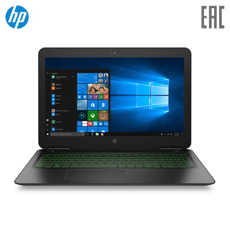 Laptop HP Pavilion Gaming 15-dp0012ur black-green (Core i5 8300 H/8 GB/1 TB/ 128 GB SSD/1060 3 GB/W10) (7BP93EA)