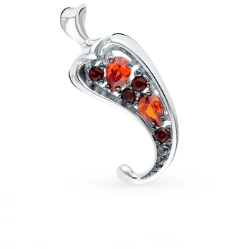

Silver brooch with cubic zirconia sunlight sample 925 test
