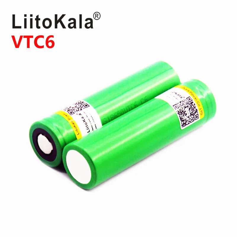 LiitoKala 18650 литий-ионная аккумуляторная батарея vtc6 3000 мАч 3,7 в Высокая мощность разряда фонарик батарея