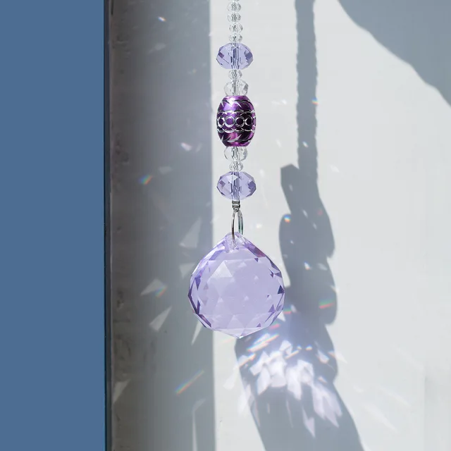 Camal 1Db L8.5 ' Crystal Window Lógó Napsütő Dísz Szivárványkészítő Üveg Prizma Medál Otthoni Kerti Dekoráció Autó Báj Ajándék - Image 6