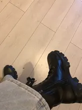 Botas de motocicleta de bolsillo para Mujer, suela gruesa con cordones de zapatos de plataforma, militares, color negro, 2020