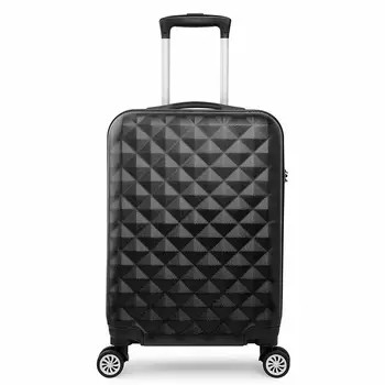 

Trolley rigido bagaglio a mano valigia voli viaggio 4 ruote 55 x 34 x 20 cm Nero