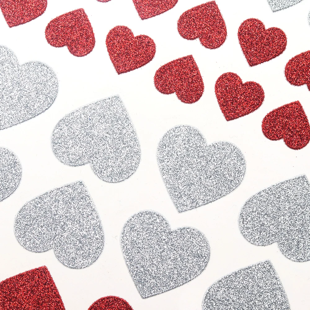 Creative Path Glitter Heart Shape Stickers Embellishments DIY