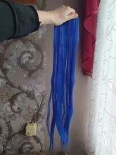 Lupu-extensiones de cabello sintético para niña, horquilla larga y lisa con un Chip en color arcoíris resaltado, para cabello falso