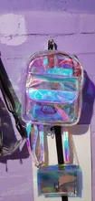 PVC transparente claro las mujeres mochila bolso Ita Harajuku bolso de escuela para chicas adolescentes mochila Kawaii mochila holográfica mochila
