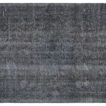 Ковер ручной работы, ковер с цветочным рисунком Анатолия, уникальный ковер серого и черного цвета 10146