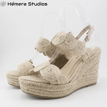 

Woman SANDALIAS TACON ALTO 2020 Summer ESPARTOS ESPARTO buckle platform wedge espadrille flat beach braided