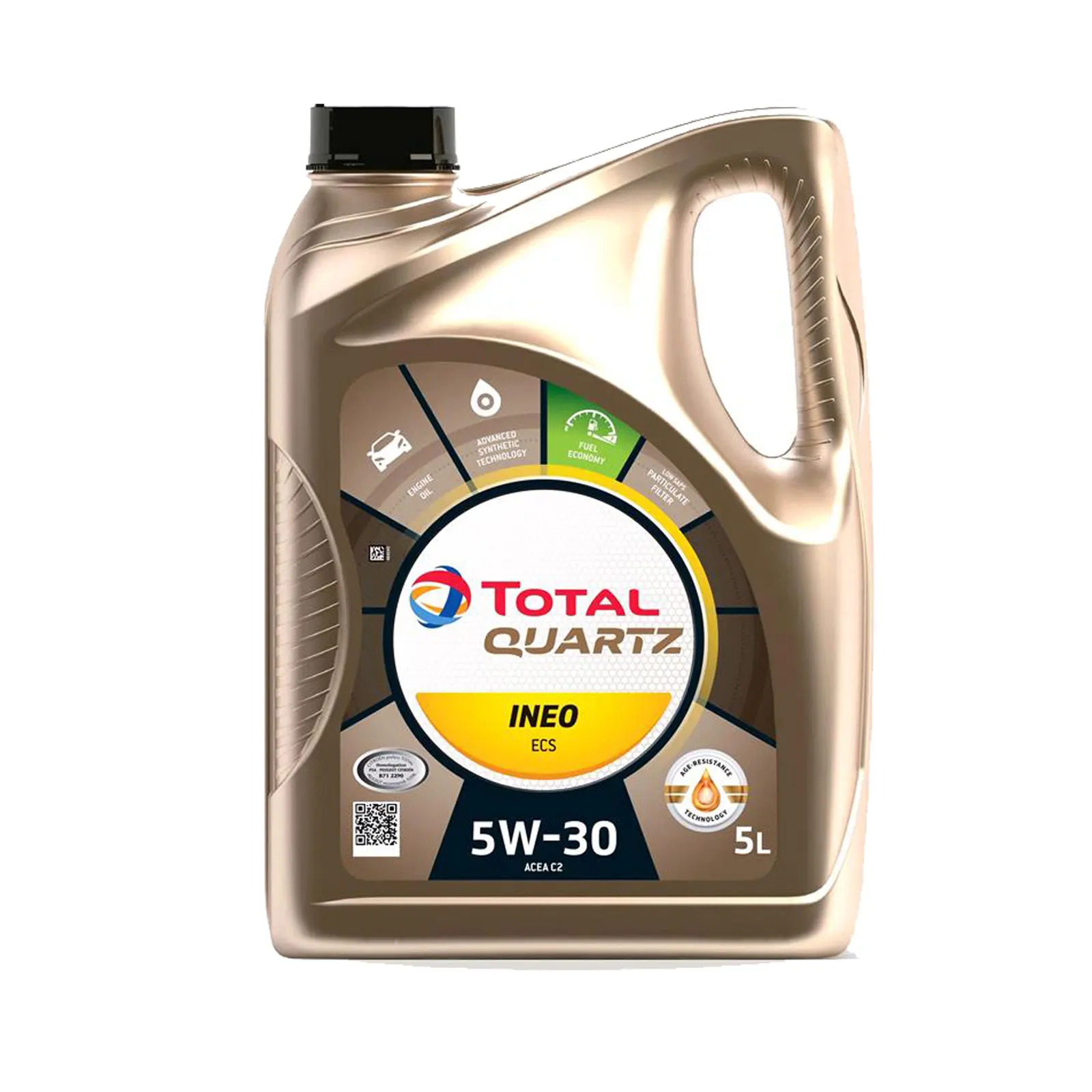 5 Litros Totale Al Quarzo Ineo Ecs - 5W-30 Aceite Del Motore, Acea C2, Psa B71 2290