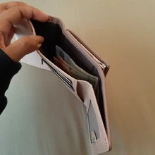 Monedero de Color caramelo a la moda para mujer, Cartera de cuero de Color liso Vintage corta con broche de corazón, tarjetero para chicas