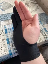 Guante antisuciedad de 2 dedos para cualquier tableta de dibujo gráfico, color negro, talla S/M/L