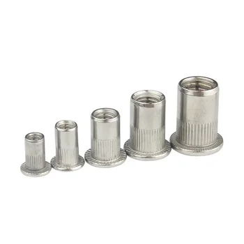 

20pcs/set M3 M4 M5 M6 M8 M10 Zinc Plated Carbon Steel Flat Head Rivet Hollow Rivets Knurled Nuts Hardware Fasteners Tools