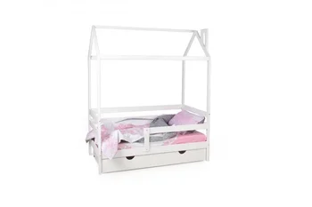

Bed-house Scandi nest single-tier with side and drawers, White
