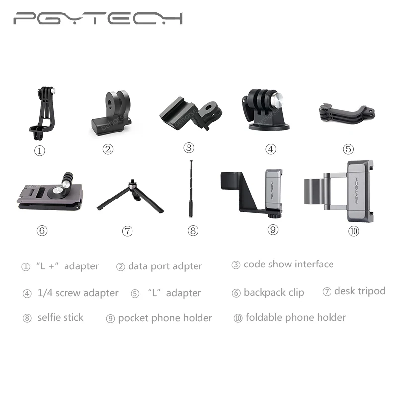 В наличии PGYTECH для DJI OSMO POCKET 2 адаптер держатель зажим селфи палка штатив карданный