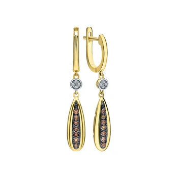 

Gold earrings with diamonds sunlight sample 585