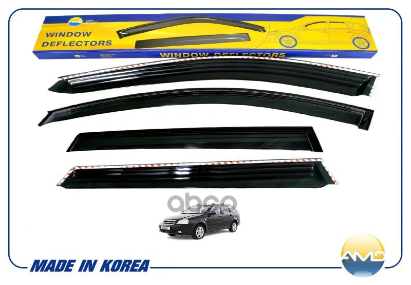 Комплект Дефлекторов Окон Black, 4шт.Chevrolet Lacetti Wagon 04 AMD арт. AMD.DK245