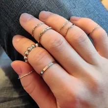 8 unids/set moda Circular Geométrica giro onda anillos para las mujeres minimalista accesorios de dedo conjunto anillo joyería de Hip Hop nuevo