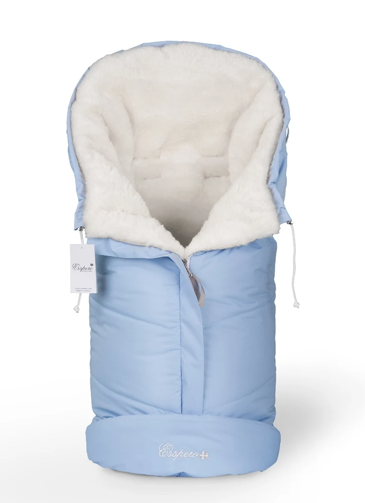 Конверт в коляску Esspero Sleeping Bag White(натуральная шерсть - Цвет: Blue Mountain