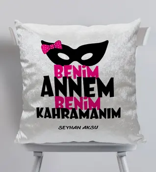 

Personalized Mom My Hero Decorative Silk Velvet Pillow