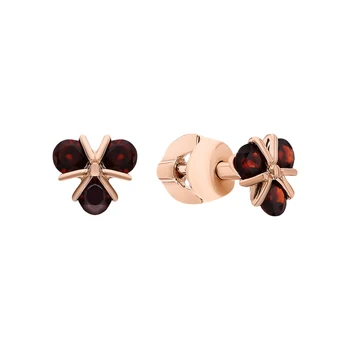 

Gold earrings with Garnet sunlight sample 585