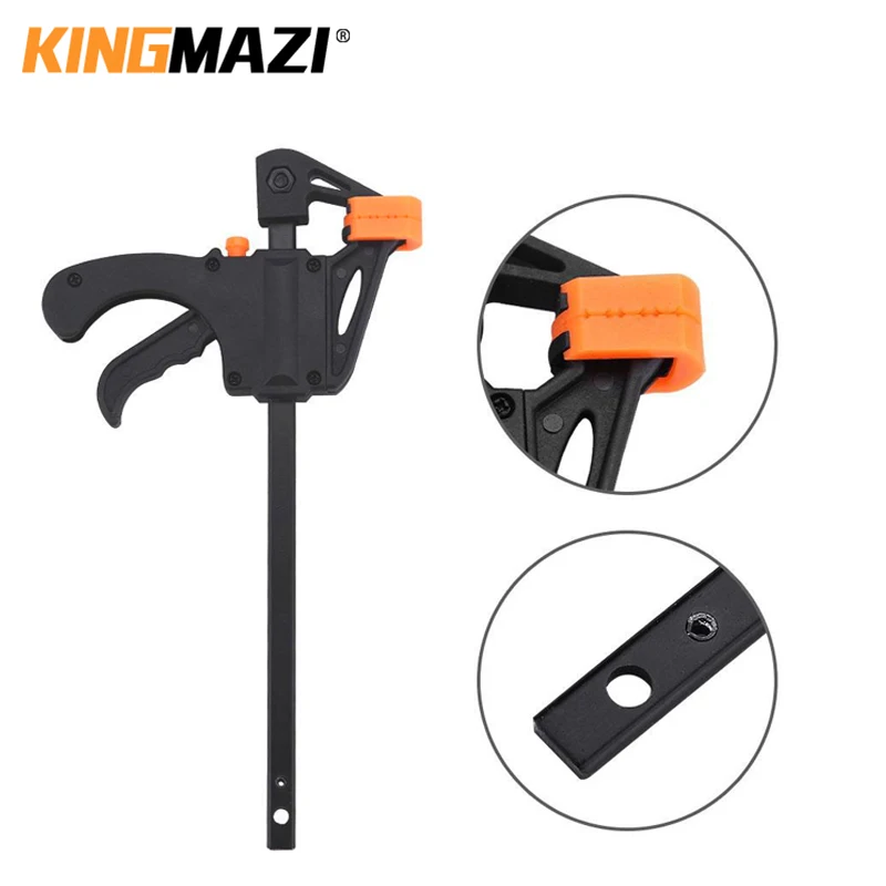 2pcs 4 inch Woodworking Bar F Clamp Clip Hard Grip Quick Ratchet Release DIY Carpentry Hand Vise Tool 2pcs woodwork hole saw 82 degree five blade chamfering tool woodworking opening quick steering cutter countersink drill bits