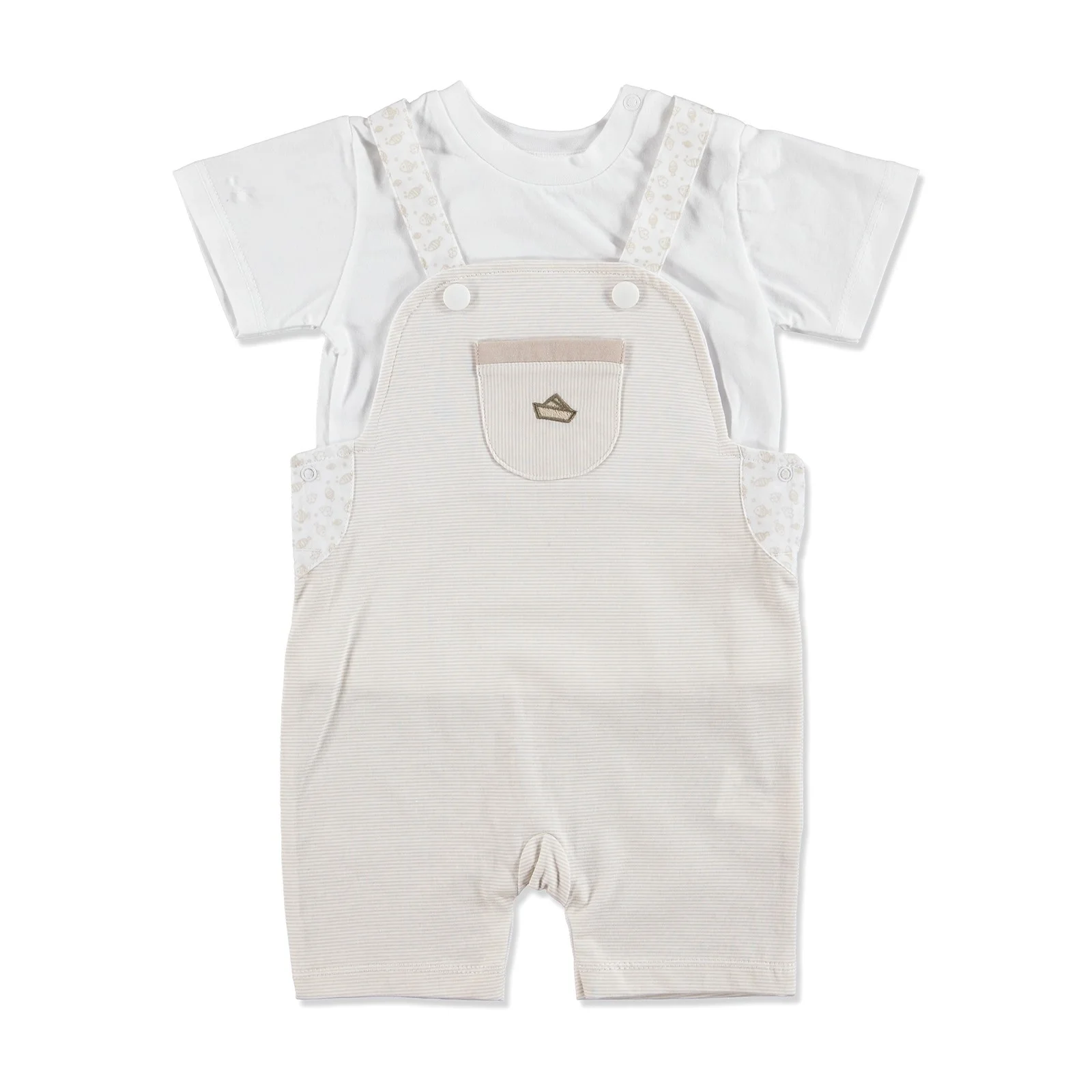 

ebebek HelloBaby Summer Baby The Best Sailor Dungarees T-shirt Set