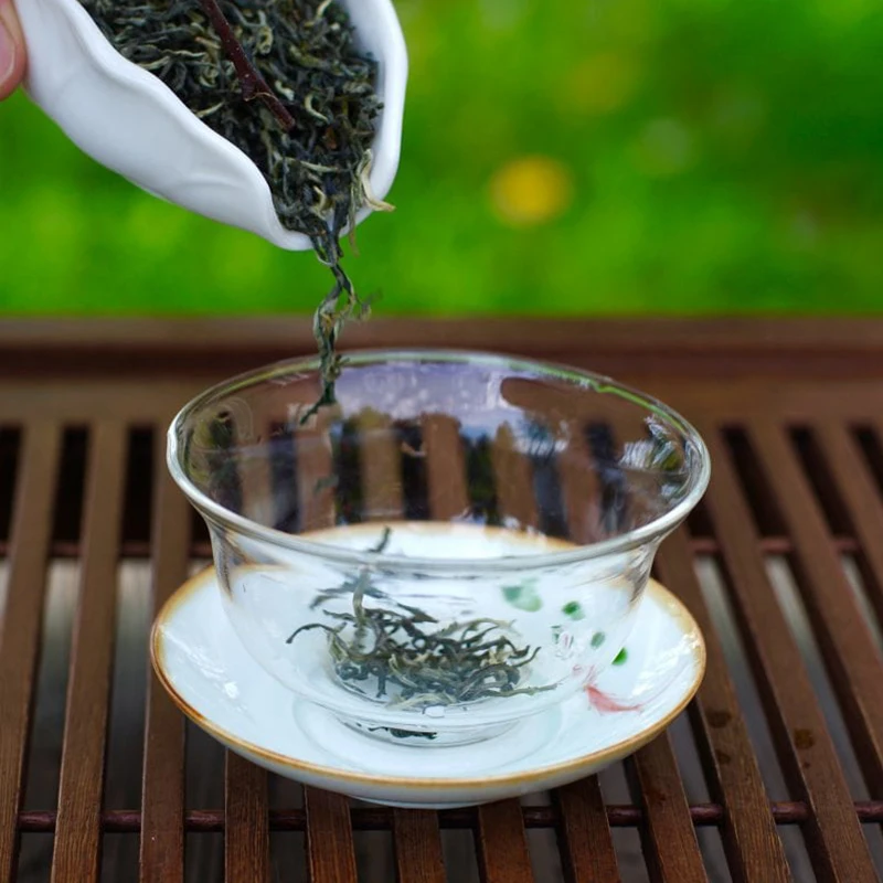 Tea Green Maofeng Yunnan wort peaks, premium, 100g, Chinese leaf green tea Green tea Chinese milk oolong teguan Yin leaf top grade set tiguanin Te Guan Yin teguanin GABA Gift Gift Chinese delicious strainer for