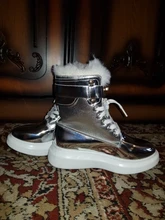 Ankle-Boots Sneakers Warm-Shoes High-Top Women Winter Short Black/sliver LEOSOXS No 