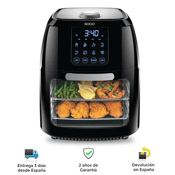 

Oil-free fryer with oven, 10L, 1800W, timer, temperature control, 5 levels, touch screen, LED lighting