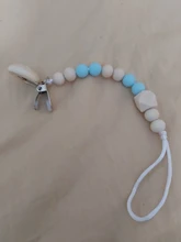 Chupete de bebé Clip cadena cuentas de madera Dummy Clip Chupetas chupete mordedor Clip Correa soporte para pezones cuerda Anti-caída