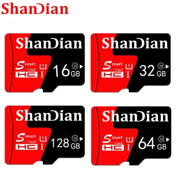 

SHANDIAN Smast SD Card U3 4K video Class 10 High Speed Memory Card 128GB 64GB 32GB 16gb U1 Class 10 SD Card for Phones Cameras