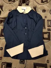 Casual Shirt Blouse Tops Button Patchwork Blusas Long-Sleeve Lapel Office Autumn Plus-Size