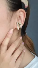 Gran oferta de puños de oreja Clip en pendientes para las mujeres sin Piercing de perlas de cristal cartílago Earcuffs boda auriculares joya Clip