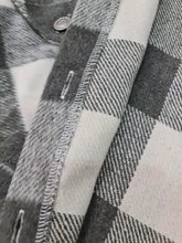 Loose Top Blouses Shirts Grey Plaid Pocket Chic Female Casual Fashion Women Ladies Streetwear