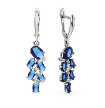 

Silver earrings with cubic zirconia sunlight sample 925