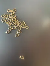 30 unids/lote de cierre de anillo de resorte dorado con anillo de salto abierto, cierre de joyería para cadena, collar, pulsera, conectores, fabricación de joyas