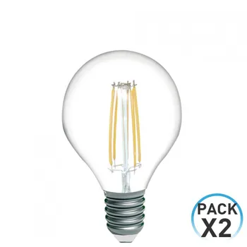 

Pack 2 Bulbs LED Filament Spherical E14 4W Equi.40W 470lm 15000H