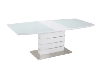 

Table ZURICH scalable, lacquered white, white crystal, 140 ~ 180x80 cms