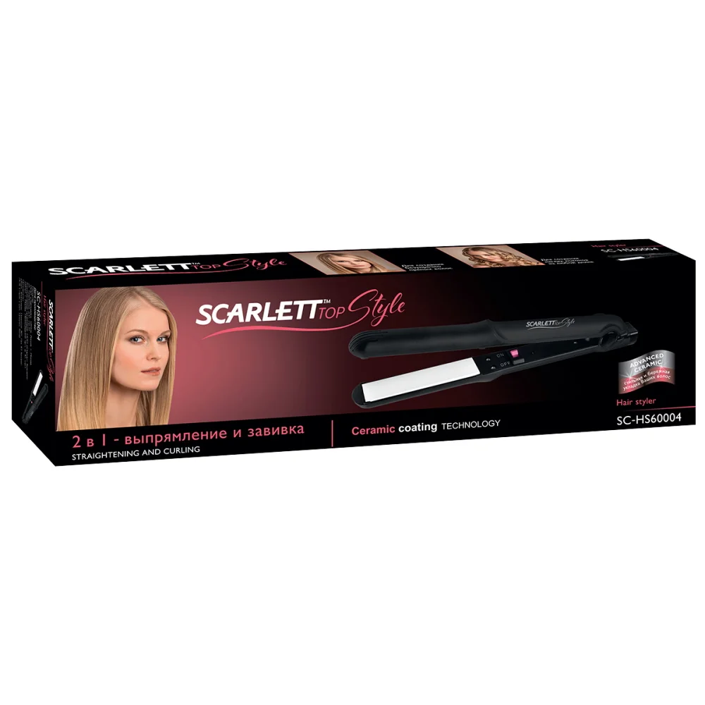 Стайлер для выпрямления и завивки волос Scarlett SC HS60004 25 Вт|Утюжки выпрямления| |