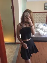 Sexy Skirt A-Line Lace-Up Punk Girls Harajuku Gothic High-Waist Preppy Women Summer Hip-Hop