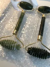 Rodillo masajeador Facial de Guasha Junta doble cabezas de remodelación de cara de elevación masajeador Natural Jade piedra cuello delgado herramienta de cuidado