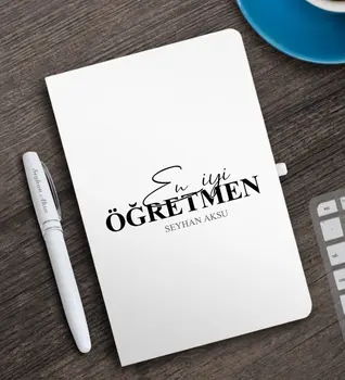 

Personalized Best Teacher White Notebook and Pen Gift Seti-16