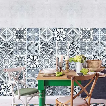 

Packaging 24 tile stickers size 15x15 cm - Made in Italy PVC for bathroom and kitchen stickers Design - Aveiro