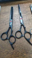 Tijeras profesionales para peluquería, color negro, 6,0 pulgadas, corte grande, Japón, 440C