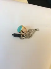 Anillo Vintage de gota de agua grande para mujer y niña, Anillos de piedra Natural abierto Retro Para dedo, fiesta, joyería de boda, regalo ajustable