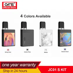 Новейший OVNS JC01 S Набор ручек для электронных сигарет и 2 шт 1,0 мл Pod картридж светодиодный светильник 400 мАч батарея мод вейпер испаритель Best